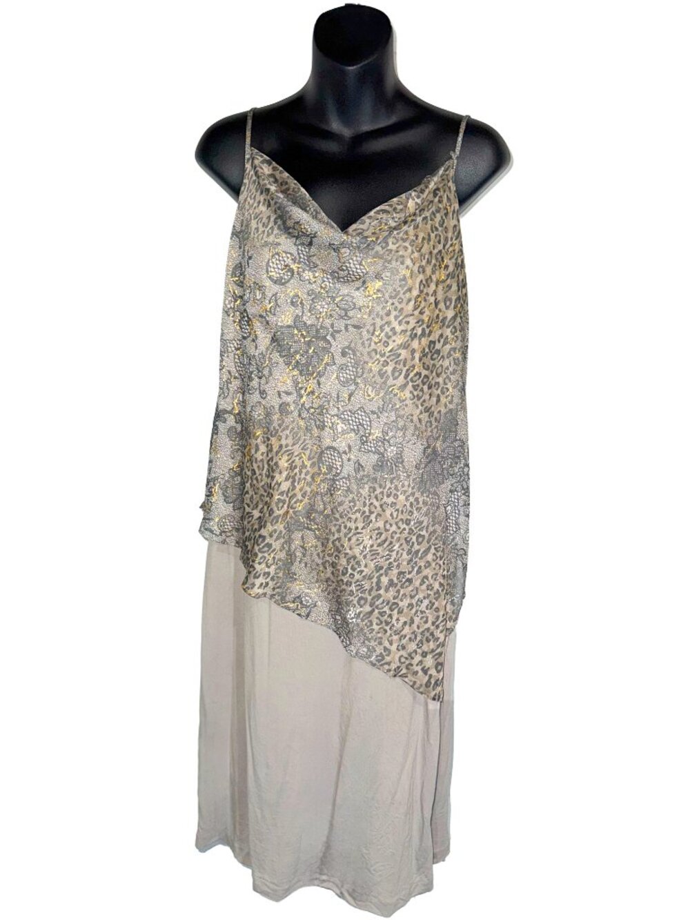 Lani Collection Gray, Champagne and Gold Formal Dress Women's Size 14
